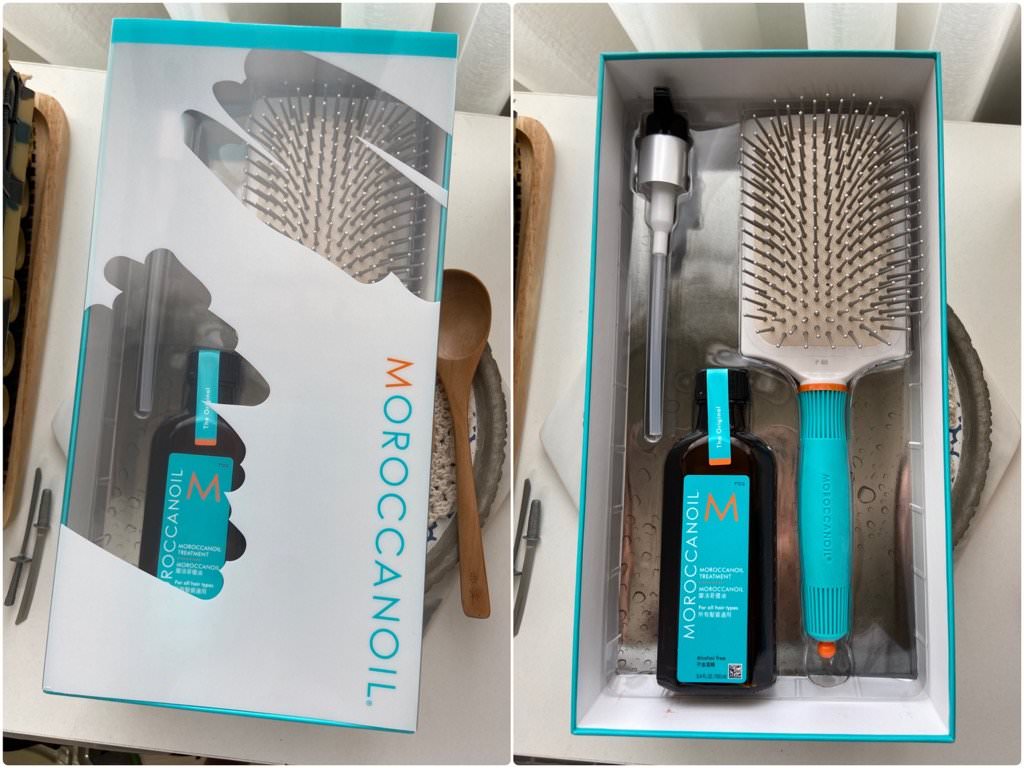【影片開箱】摩洛哥優油大板梳禮盒｜舒緩頭皮的氣墊梳推薦！